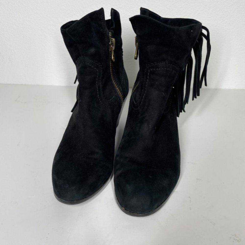 Sam Edelman Suede Fringe Ankle Boots Women's 7
